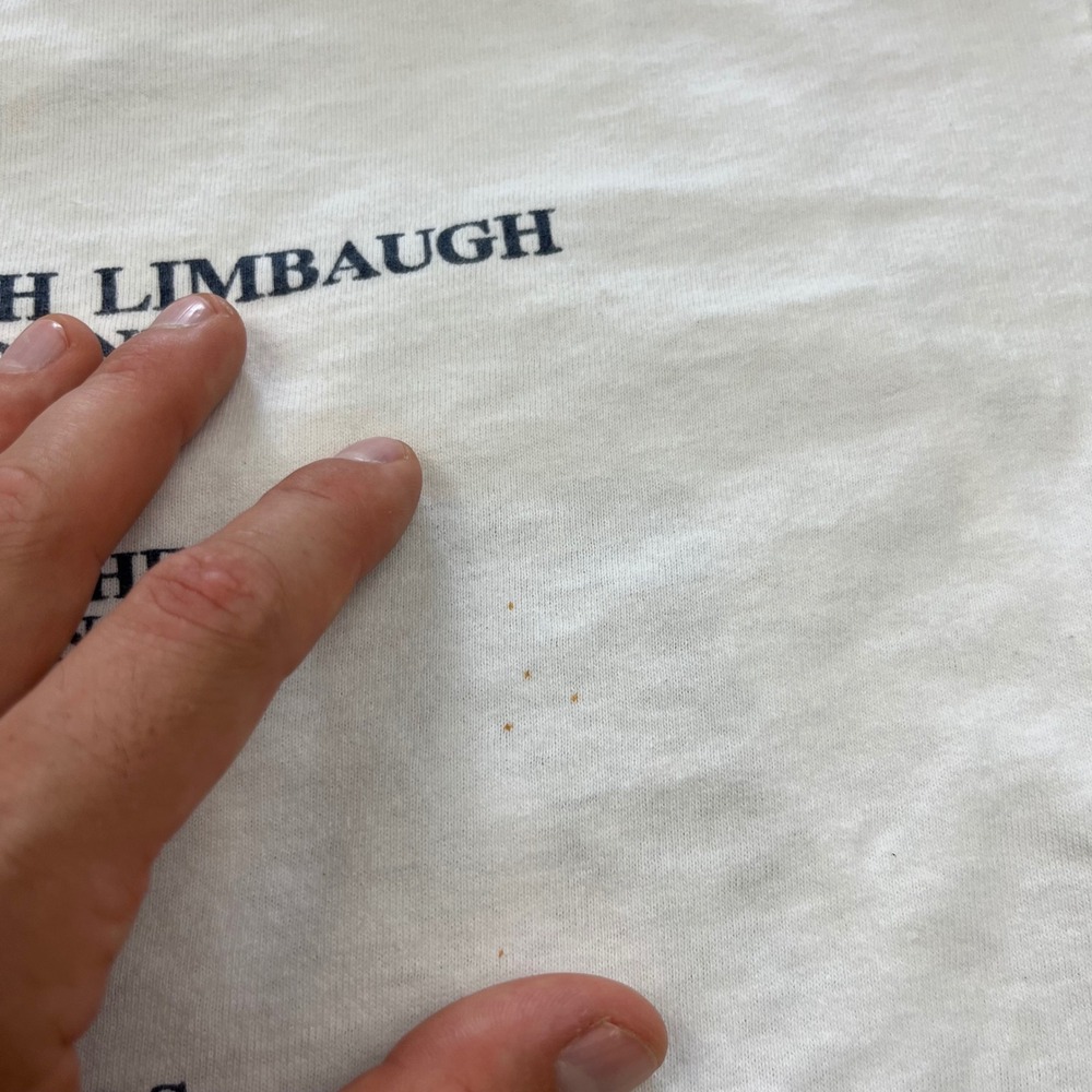 Fruit of the Loom T-Shirt Mens XL White Rush Limbaugh For President Vintage 90s - Picture 10 of 12